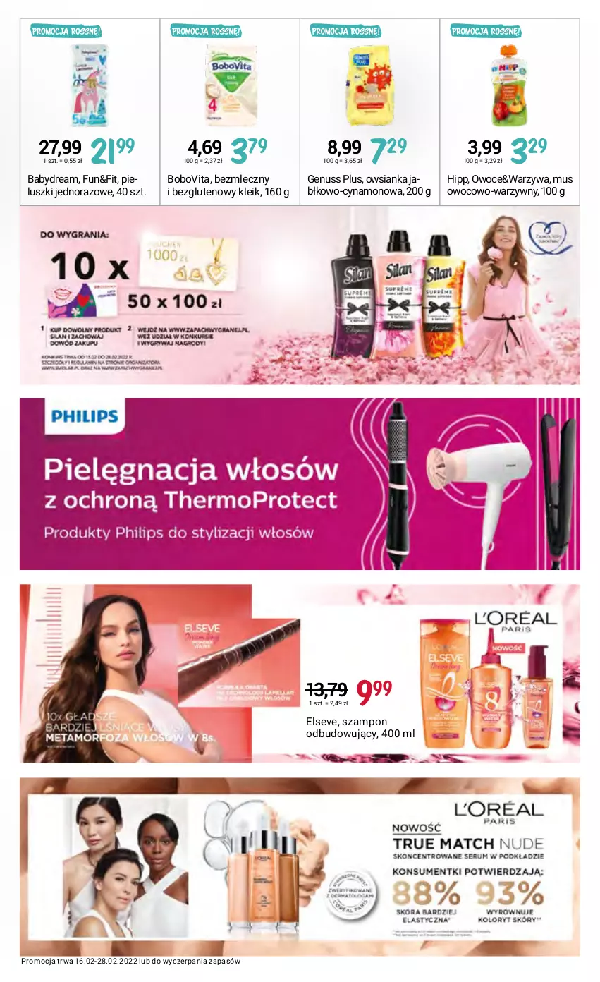 Gazetka promocyjna Rossmann - ważna 16.02 do 28.02.2022 - strona 15 - produkty: Babydream, BoboVita, Elseve, Genuss Plus, HiPP, Mus, Owoce, Owsianka, Szampon, Warzywa