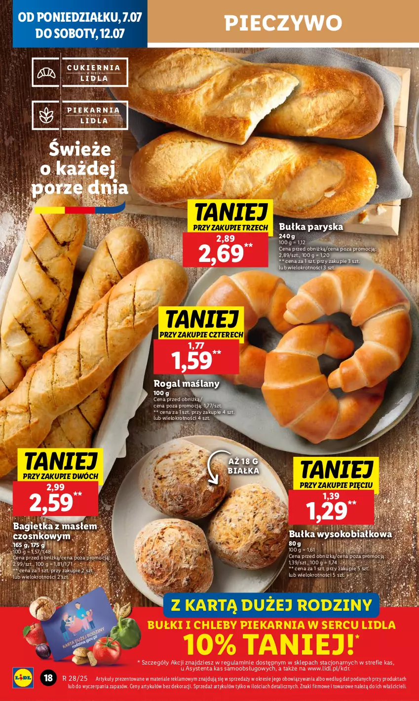 Gazetka promocyjna Lidl - GAZETKA - ważna 07.07 do 09.07.2025 - strona 18 - produkty: Bagietka, Bułka, Chleb, Piec, Pieczywo, Por, Rogal, Ser, Sok