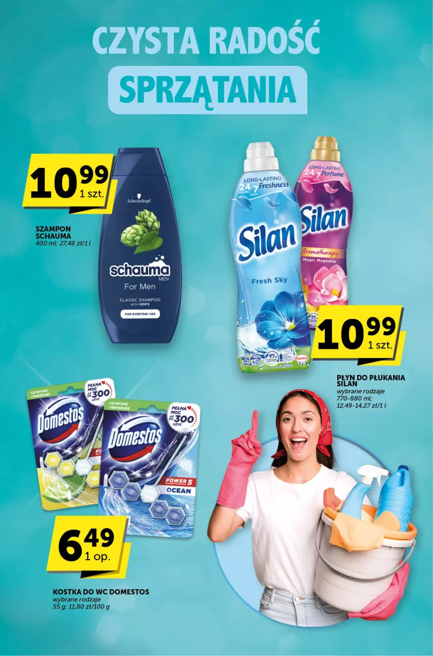 Gazetka promocyjna ABC - ważna 25.01 do 06.02.2024 - strona 22 - produkty: Domestos, Kostka do wc, Perfum, Płyn do płukania, Schauma, Silan, Szampon