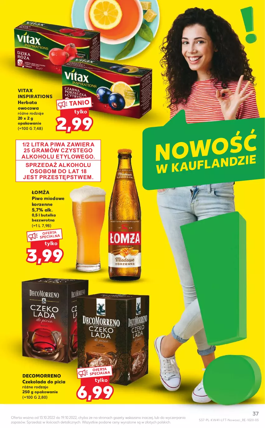 Gazetka promocyjna Kaufland - OFERTA TYGODNIA - ważna 13.10 do 19.10.2022 - strona 37 - produkty: Czekolada, Gra, Herbata, Herbata owocowa, Piwa, Piwo, Vitax