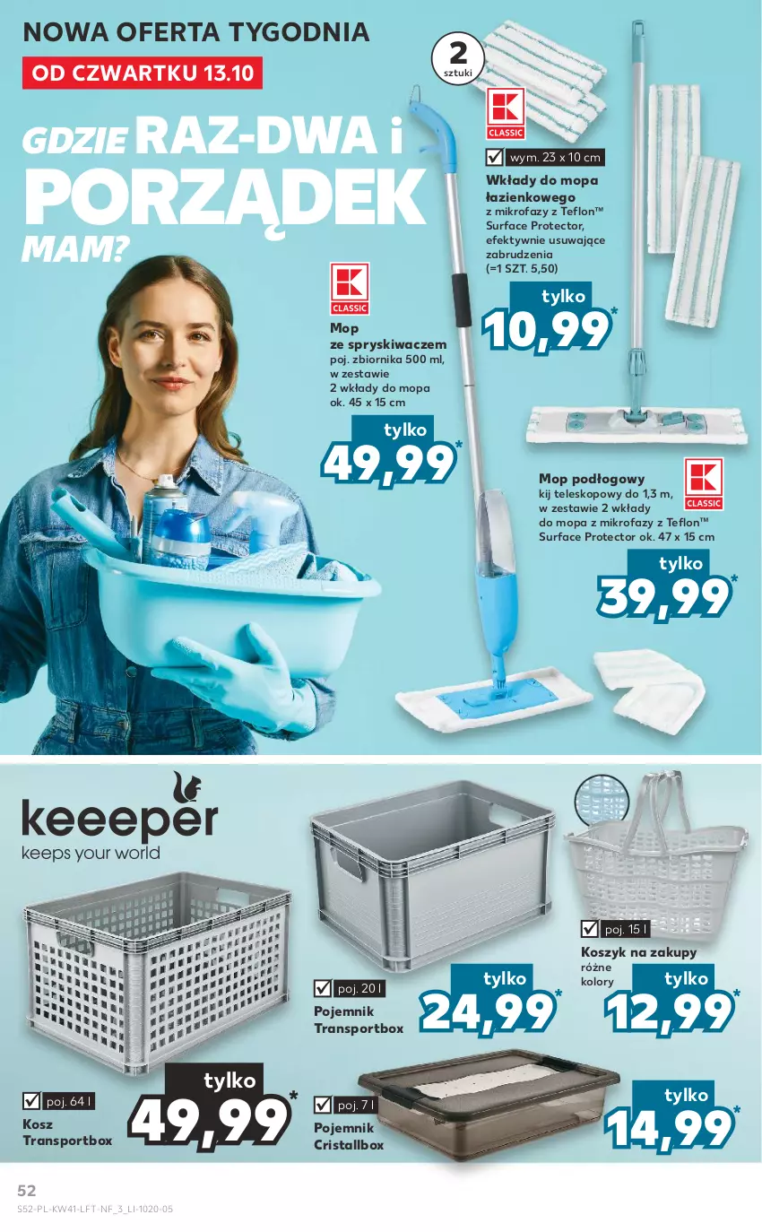 Gazetka promocyjna Kaufland - OFERTA TYGODNIA - ważna 13.10 do 19.10.2022 - strona 52 - produkty: Fa, Kosz, Mop, Pojemnik, Por, Sport, Surf, Teleskop, Tran