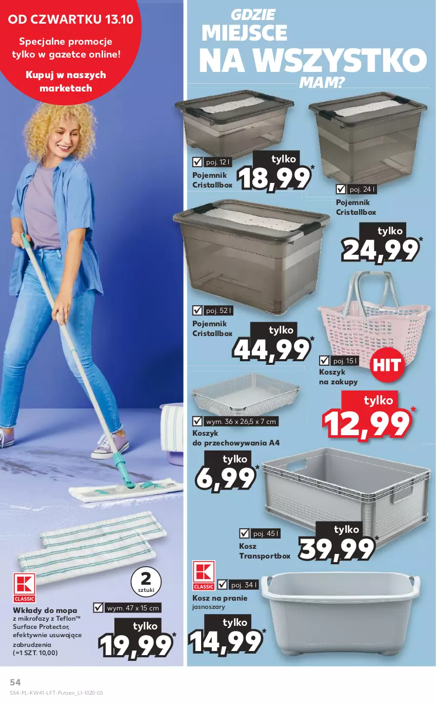 Gazetka promocyjna Kaufland - OFERTA TYGODNIA - ważna 13.10 do 19.10.2022 - strona 54 - produkty: Fa, Kosz, Mop, Pojemnik, Por, Sport, Surf, Tran