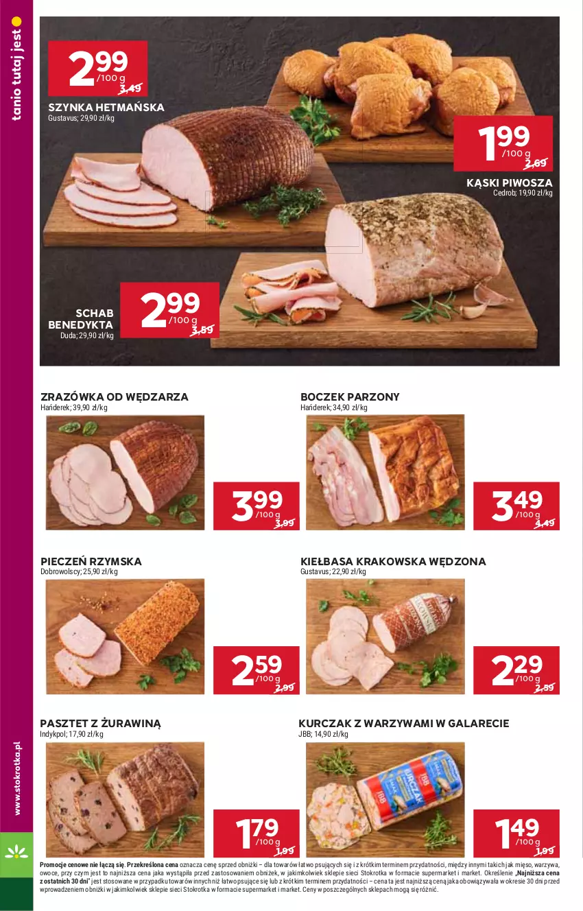 Gazetka promocyjna Stokrotka - Market - ważna 10.07 do 16.07.2025 - strona 6 - produkty: Boczek, Duda, Gala, Kiełbasa, Kiełbasa krakowska, Kurczak, Mięso, Owoce, Pasztet, Piec, Pieczeń rzymska, Piwo, Schab Benedykta, Szynka, Warzywa