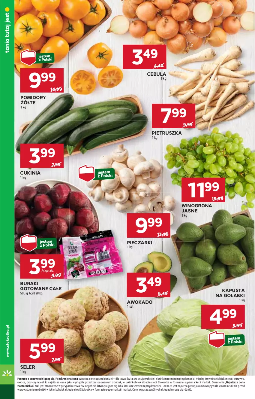 Gazetka promocyjna Stokrotka - Market - ważna 10.07 do 16.07.2025 - strona 8 - produkty: Buraki, Cebula, Mięso, Owoce, Piec, Pietruszka, Pomidory, Warzywa, Wino, Winogrona