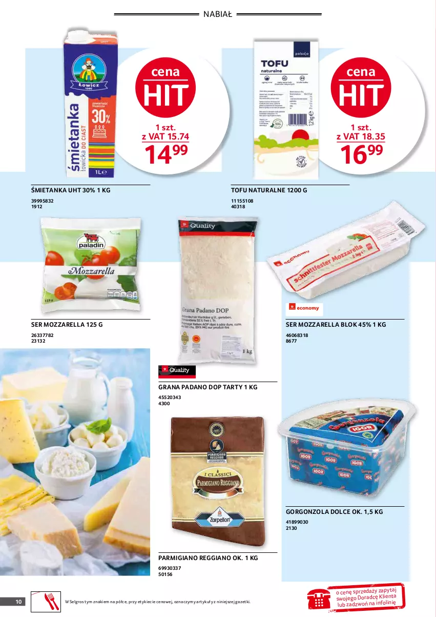 Gazetka promocyjna Selgros - Oferta gastronomiczna - ważna 01.01 do 31.01.2022 - strona 10 - produkty: Gorgonzola, Gra, LG, Mozzarella, Ser, Tofu