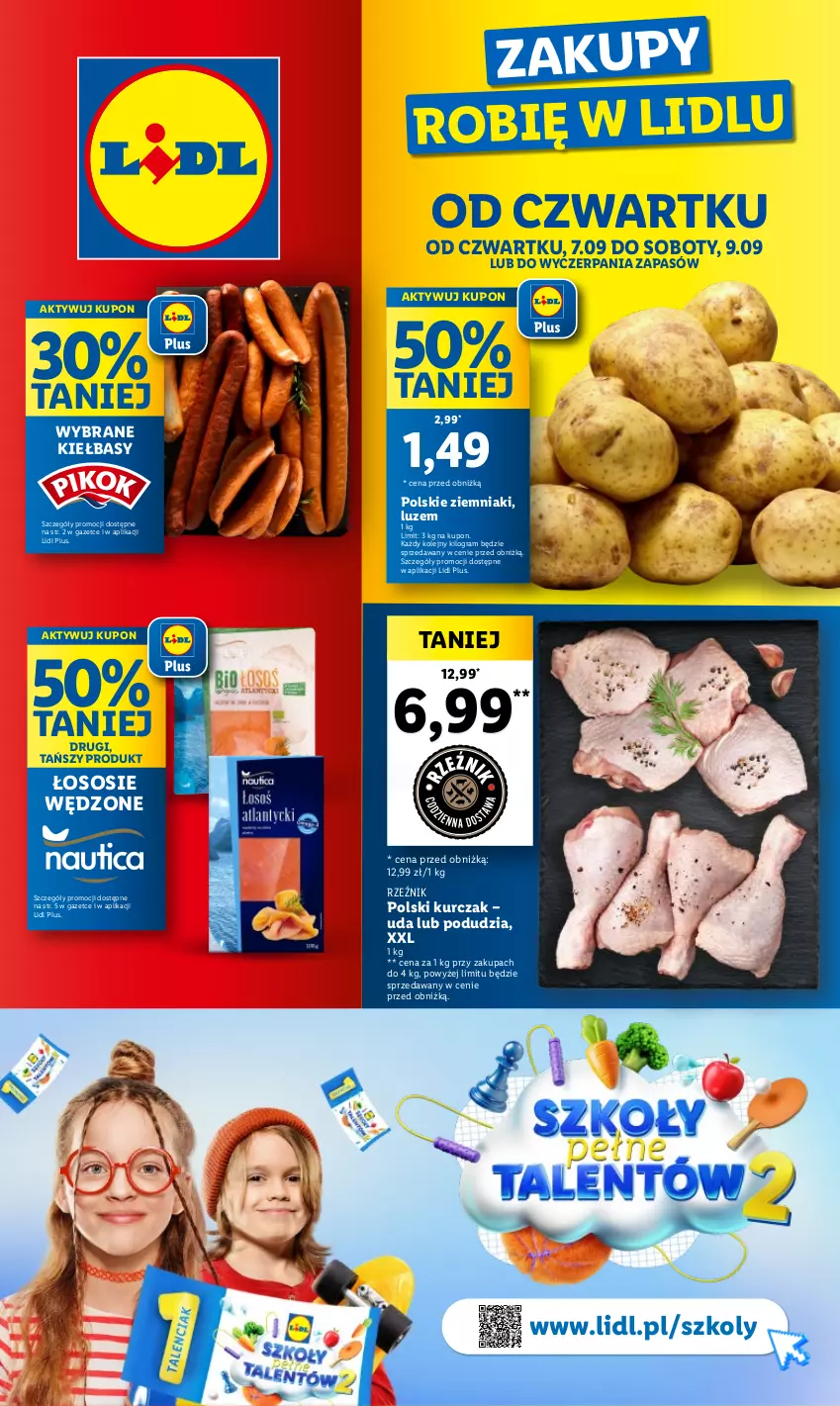 Gazetka promocyjna Lidl - GAZETKA - ważna 06.09 do 09.09.2023 - strona 1 - produkty: Gra, Kurczak, Olej, Sos, Ziemniaki