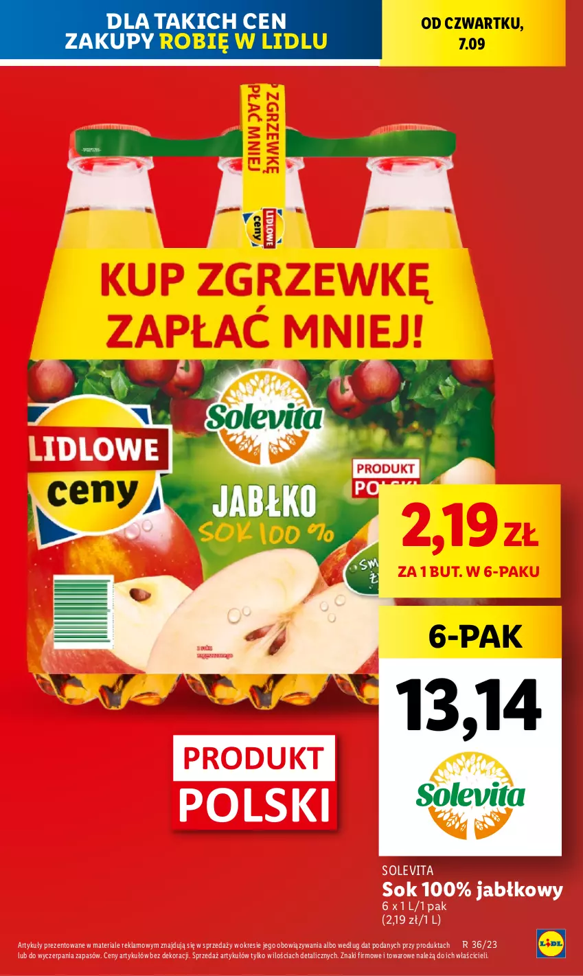 Gazetka promocyjna Lidl - GAZETKA - ważna 06.09 do 09.09.2023 - strona 19 - produkty: Sok