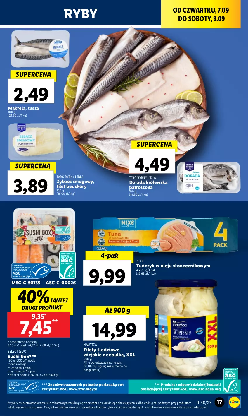 Gazetka promocyjna Lidl - GAZETKA - ważna 06.09 do 09.09.2023 - strona 37 - produkty: Olej, Sushi, Tuńczyk, Tusz