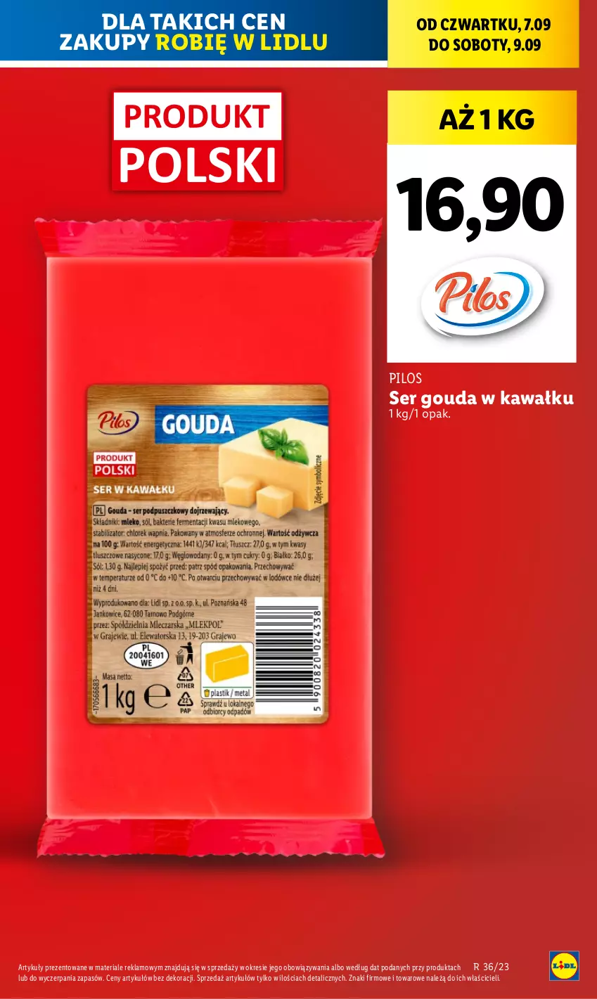 Gazetka promocyjna Lidl - GAZETKA - ważna 06.09 do 09.09.2023 - strona 9 - produkty: Gouda, Kawa, Pilos, Ser