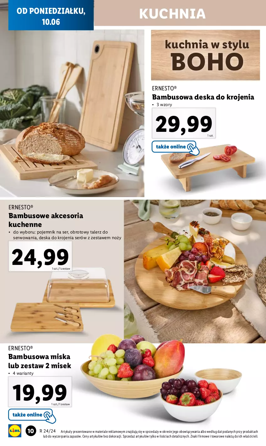 Gazetka promocyjna Lidl - GAZETKA - ważna 10.06 do 15.06.2024 - strona 12 - produkty: Deska do krojenia, Kuchnia, Miska, Noż, Pojemnik, Ser, Talerz