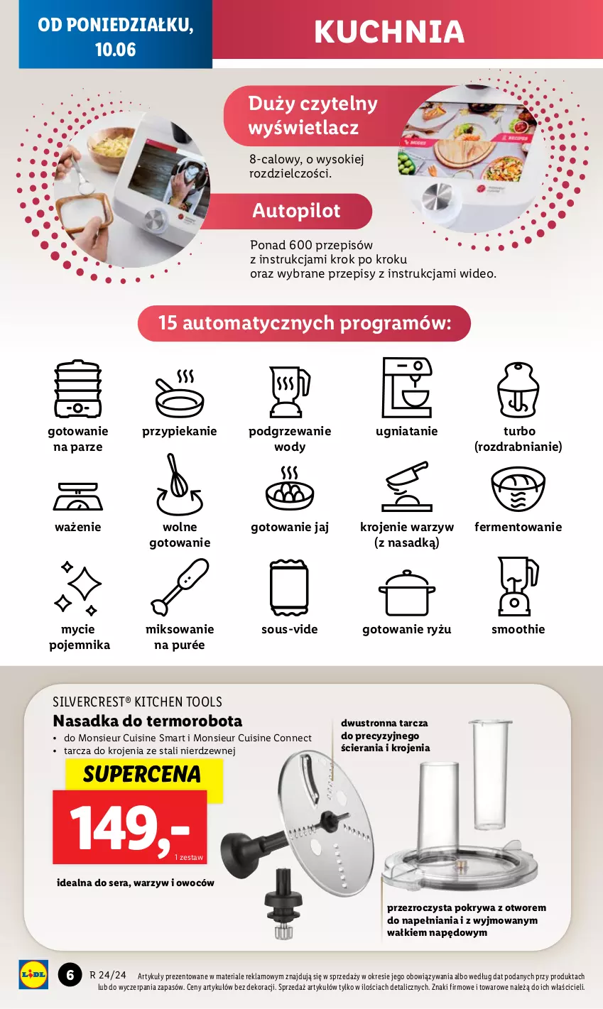 Gazetka promocyjna Lidl - GAZETKA - ważna 10.06 do 15.06.2024 - strona 8 - produkty: Gra, Kuchnia, Pojemnik, Pokrywa, Pur, Robot, Ryż, Ser, Silvercrest, Smoothie, Sok, Top