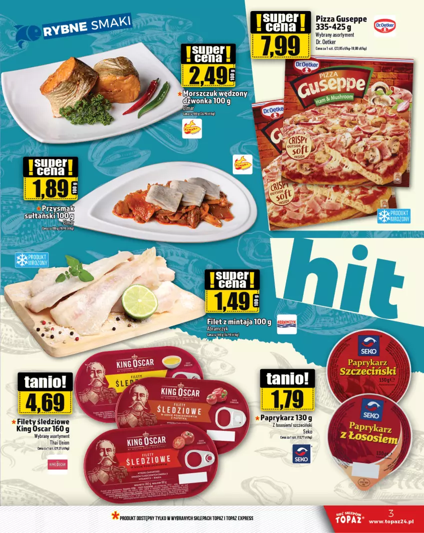 Gazetka promocyjna Topaz - Gazetka - ważna 25.01 do 31.01.2024 - strona 3 - produkty: Dr. Oetker, Papryka, Paprykarz, Paprykarz szczeciński, Pizza, SEKO, Sos, Top