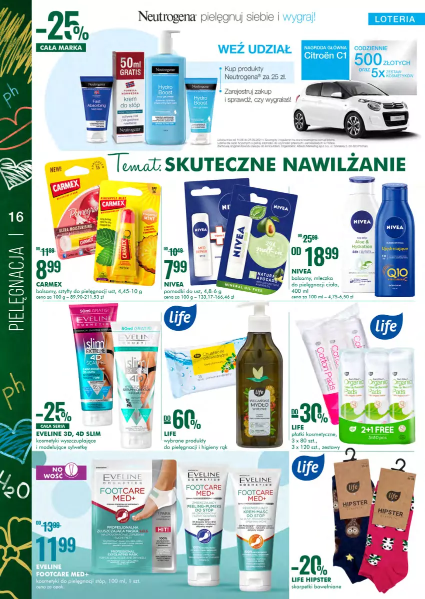 Gazetka promocyjna Super Pharm - Gazetka - ważna 02.09 do 15.09.2021 - strona 16 - produkty: Eveline, Gra, Karp, Neutrogena, Nivea, Peeling, Piec, Płatki kosmetyczne, Skarpetki, Top