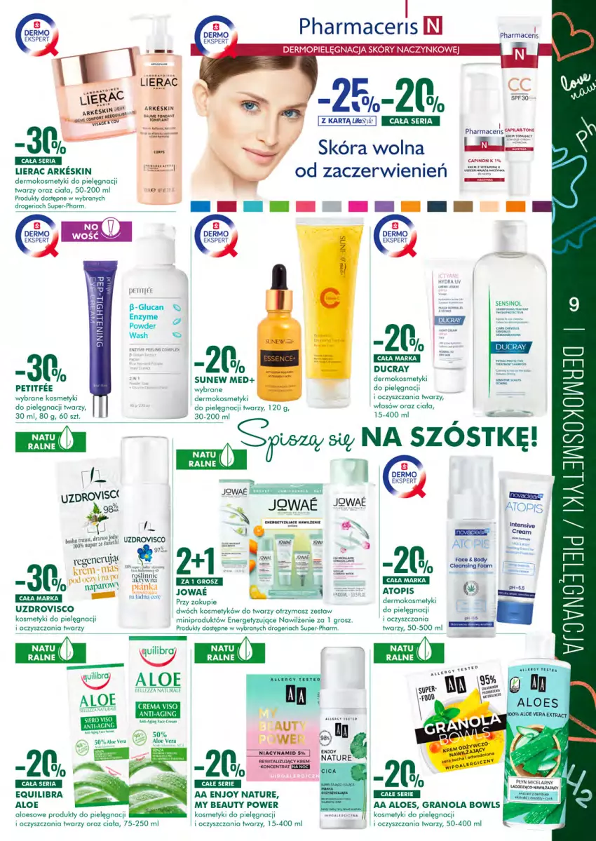 Gazetka promocyjna Super Pharm - Gazetka - ważna 02.09 do 15.09.2021 - strona 9 - produkty: Acer, Aloe vera, Ducray, Fa, Gin, Gra, Granola, Kosmetyki do pielęgnacji, LG, Lierac, Mop, Mus, Peeling, Pharmaceris, Pielęgnacja skóry, Płyn micelarny, Ser, Top