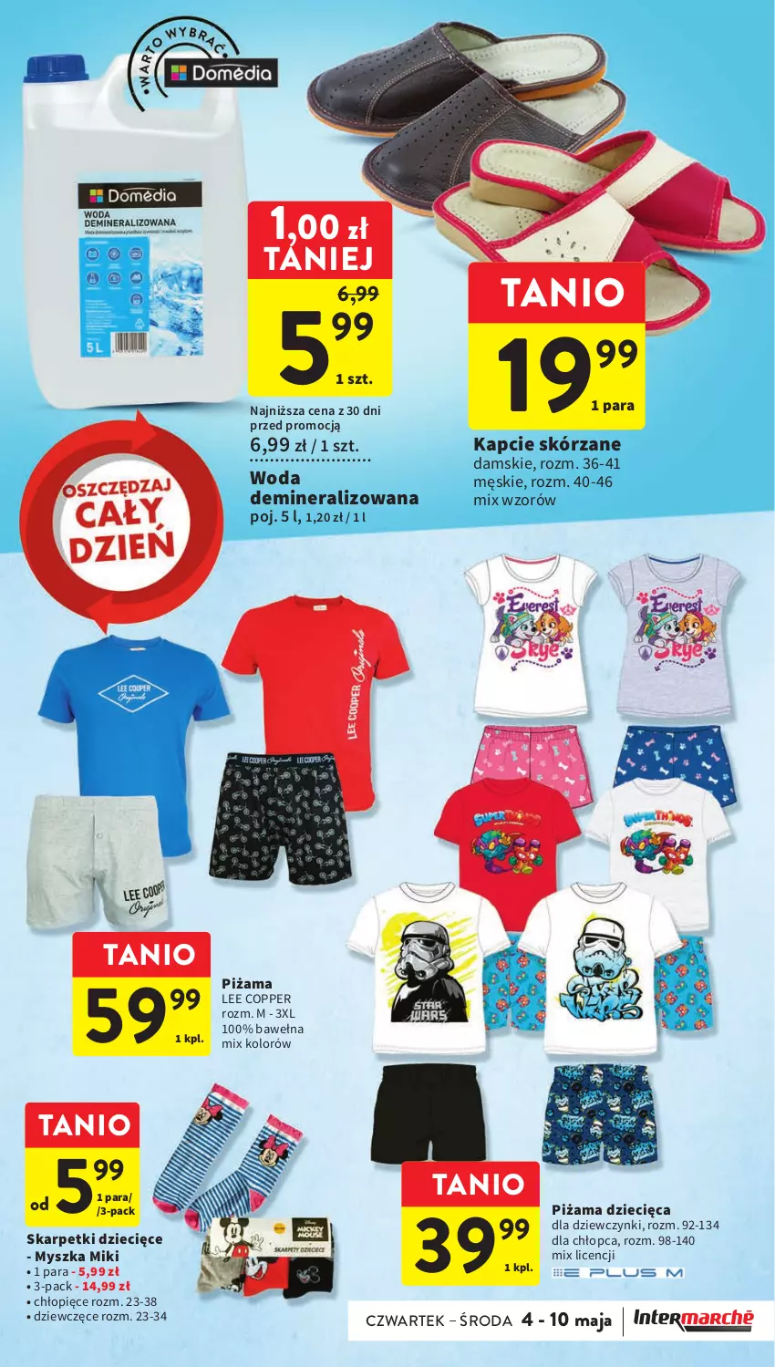 Gazetka promocyjna Intermarche - Gazetka Intermarche - ważna 04.05 do 10.05.2023 - strona 37 - produkty: Dzieci, Kapcie, Karp, Mysz, Piżama, Skarpetki, Wełna, Woda