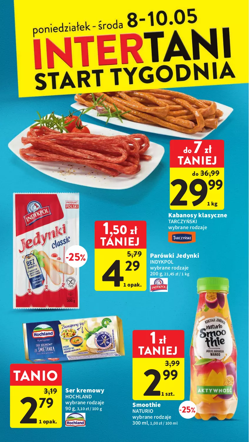 Gazetka promocyjna Intermarche - Gazetka Intermarche - ważna 04.05 do 10.05.2023 - strona 38 - produkty: Hochland, Kabanos, Parówki, Ser, Smoothie, Tarczyński