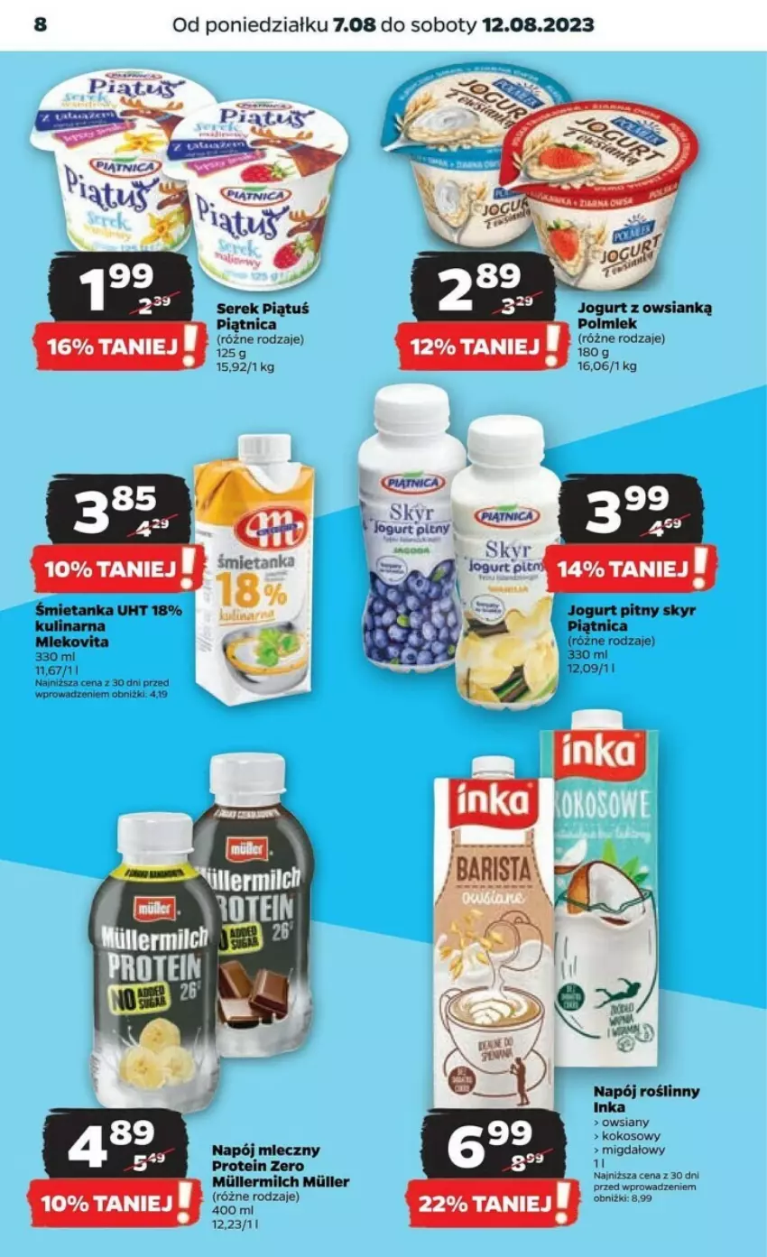 Gazetka promocyjna Netto - ważna 06.08 do 12.08.2023 - strona 24 - produkty: Jogurt, Kokos, Napój, Napój mleczny, Piątnica, Polmiek, Ser, Serek