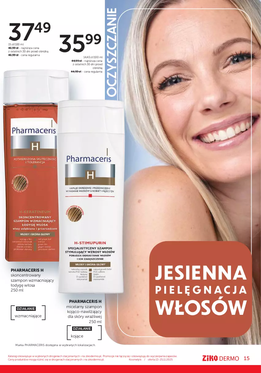 Gazetka promocyjna Ziko - Gazetka Ziko Dermo - ważna 13.11 do 25.11.2025 - strona 15 - produkty: Acer, Pharmaceris, Szampon