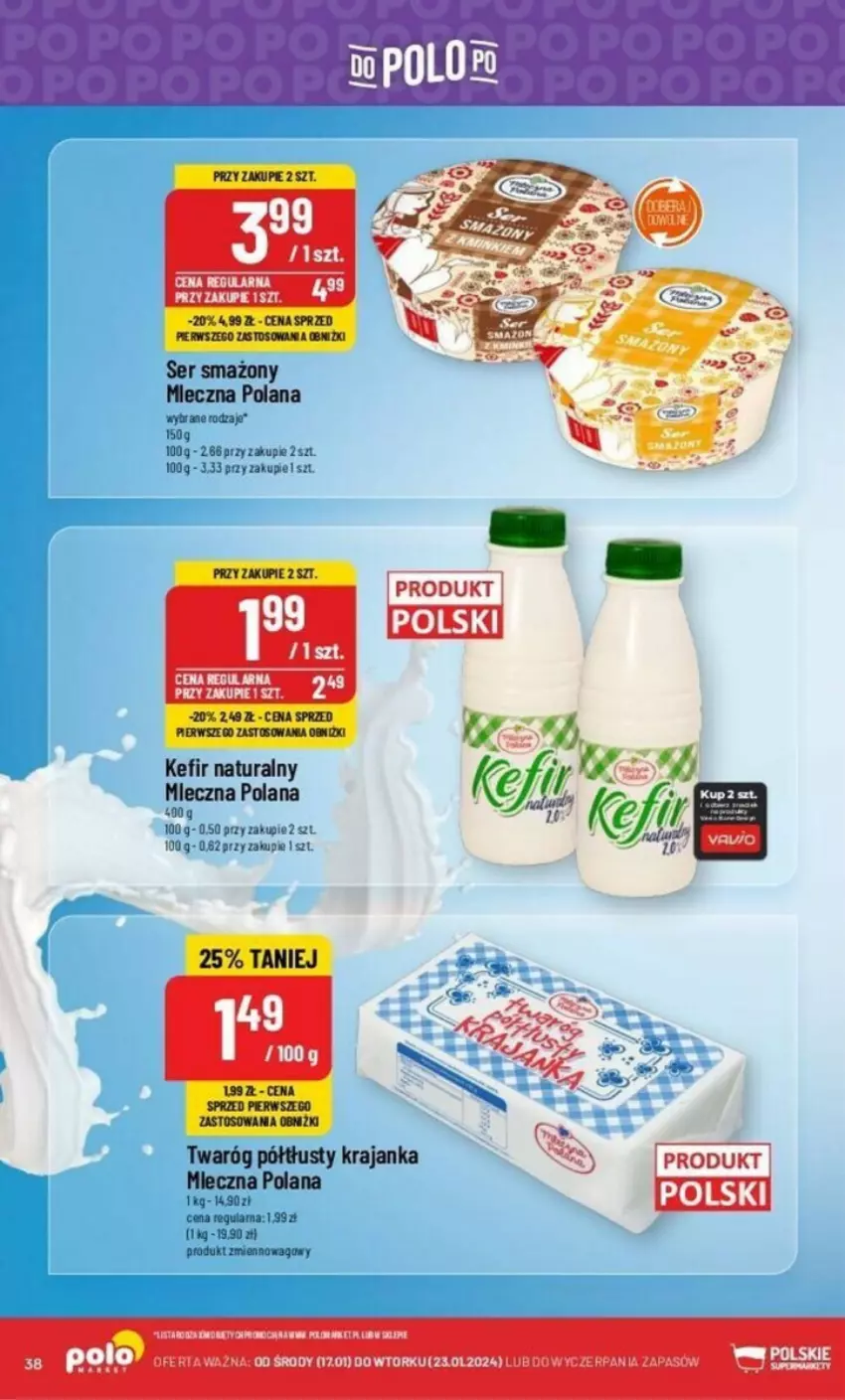 Gazetka promocyjna PoloMarket - ważna 17.01 do 23.01.2024 - strona 32 - produkty: Fa, Kefir, Kefir naturalny, LANA, Ser, Twaróg, Twaróg półtłusty