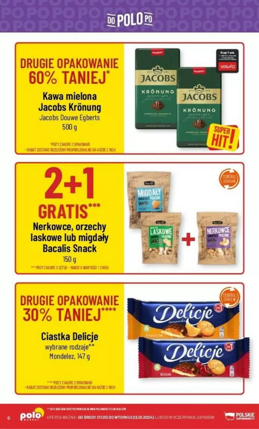 Gazetka promocyjna PoloMarket - ważna 17.01 do 23.01.2024 - strona 56 - produkty: Ciastka, Delicje, Jacobs, Kawa, Kawa mielona, Migdały