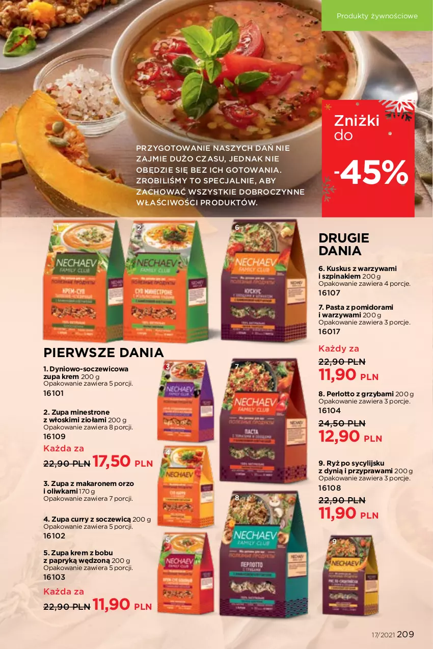 Gazetka promocyjna Faberlic - Gazetka - ważna 22.11 do 05.12.2021 - strona 209 - produkty: Dynią, Kuskus, Makaron, Por, Ryż, Szpinak, Warzywa, Zupa