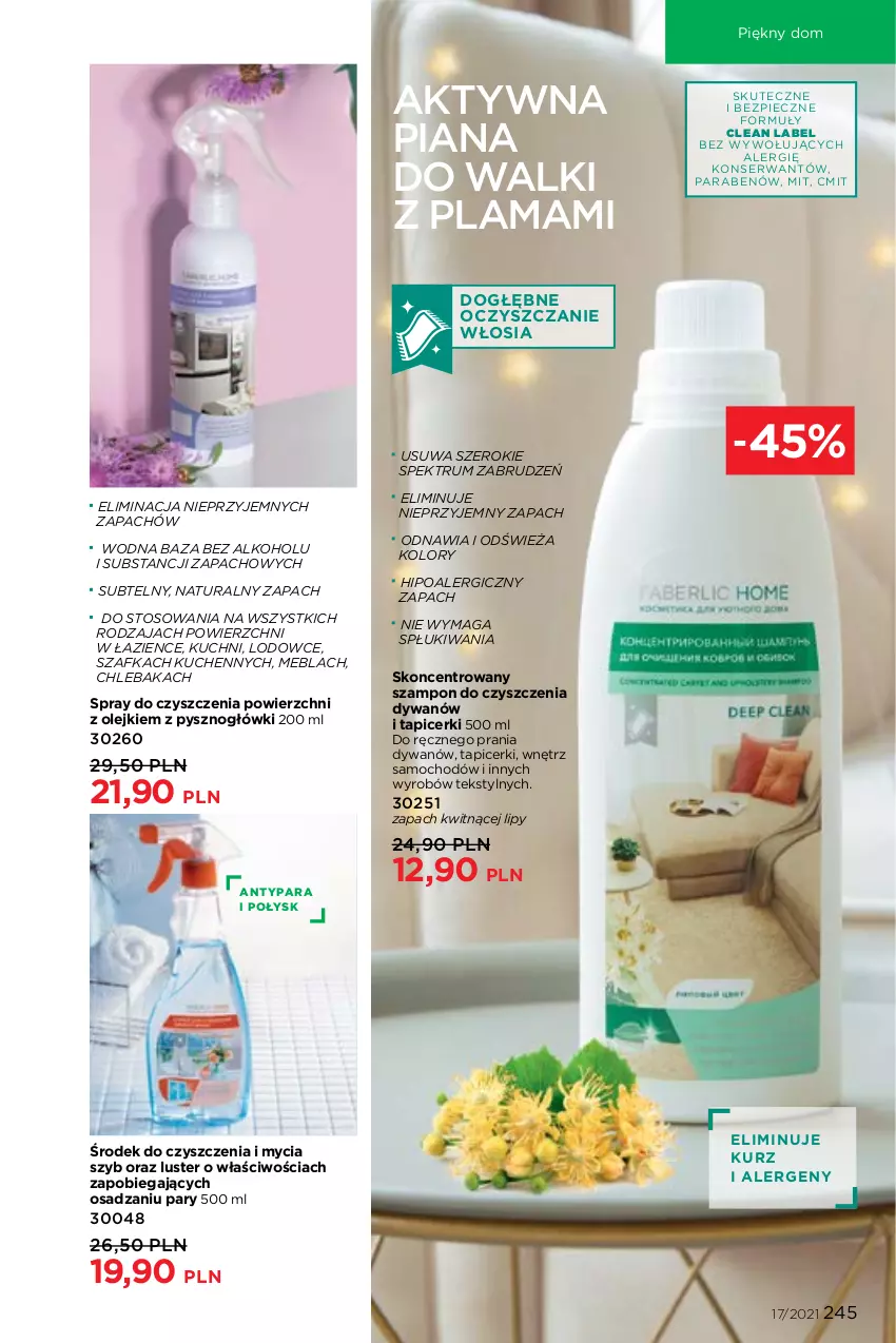 Gazetka promocyjna Faberlic - Gazetka - ważna 22.11 do 05.12.2021 - strona 245 - produkty: Chleb, Chlebak, Dywan, Olej, Piec, Rum, Ser, Spray do czyszczenia, Szafka, Szampon