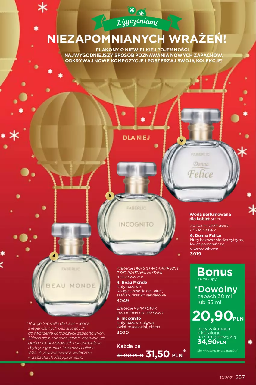 Gazetka promocyjna Faberlic - Gazetka - ważna 22.11 do 05.12.2021 - strona 257 - produkty: Nuty, Perfum, Sandał, Szafran, Woda, Woda perfumowana