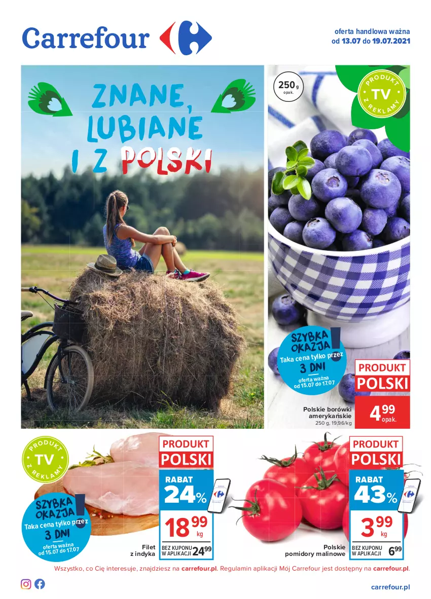 Gazetka promocyjna Carrefour - Gazetka Znane, lubiane i z POLSKI - ważna 12.07 do 19.07.2021 - strona 1 - produkty: Pomidory