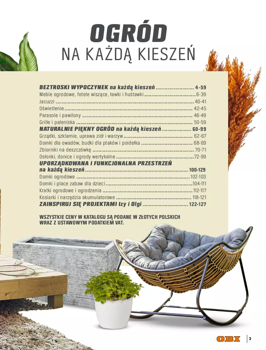 Gazetka promocyjna Obi - Gazetka OBI - ważna 24.05 do 01.09.2023 - strona 3 - produkty: Akumulator, Dzieci, Fotel, Gra, Grill, LG, Meble, Ogród, Parasol, Por