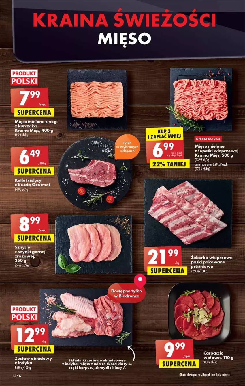 Gazetka promocyjna Biedronka - Majówka - ważna 28.04 do 04.05.2022 - strona 16 - produkty: Carpaccio, Dron, Kotlet, Kurczak, Mięso, Mięso mielone, Mięso mielone z łopatki wieprzowej