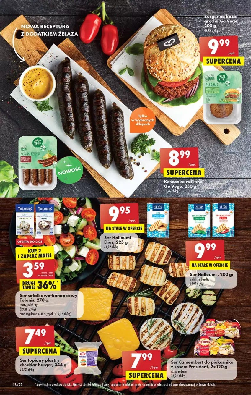 Gazetka promocyjna Biedronka - Majówka - ważna 28.04 do 04.05.2022 - strona 28 - produkty: Bazyl, Burger, Camembert, Cheddar, Kasza, Kaszanka, LG, Piekarnik, Sałat, Ser, Ser sałatkowo-kanapkowy, Ser topiony, Sos, Top