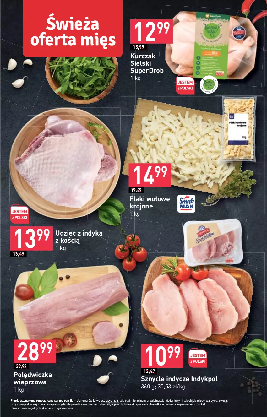 Gazetka promocyjna Stokrotka - Market - ważna 26.10 do 02.11.2023 - strona 11 - produkty: Flaki, Flaki wołowe, Kurczak, Mięso, Owoce, Polędwiczka wieprzowa, Udziec z indyka, Warzywa