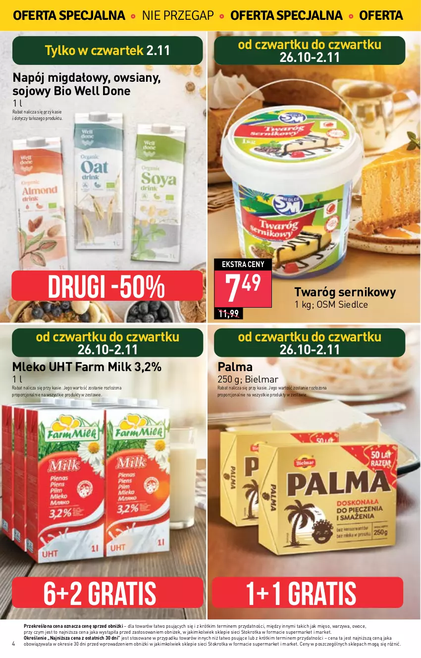 Gazetka promocyjna Stokrotka - Market - ważna 26.10 do 02.11.2023 - strona 5 - produkty: Fa, Farm Milk, Gra, Mięso, Mleko, Napój, Owoce, Palma, Por, Ser, Twaróg, Warzywa