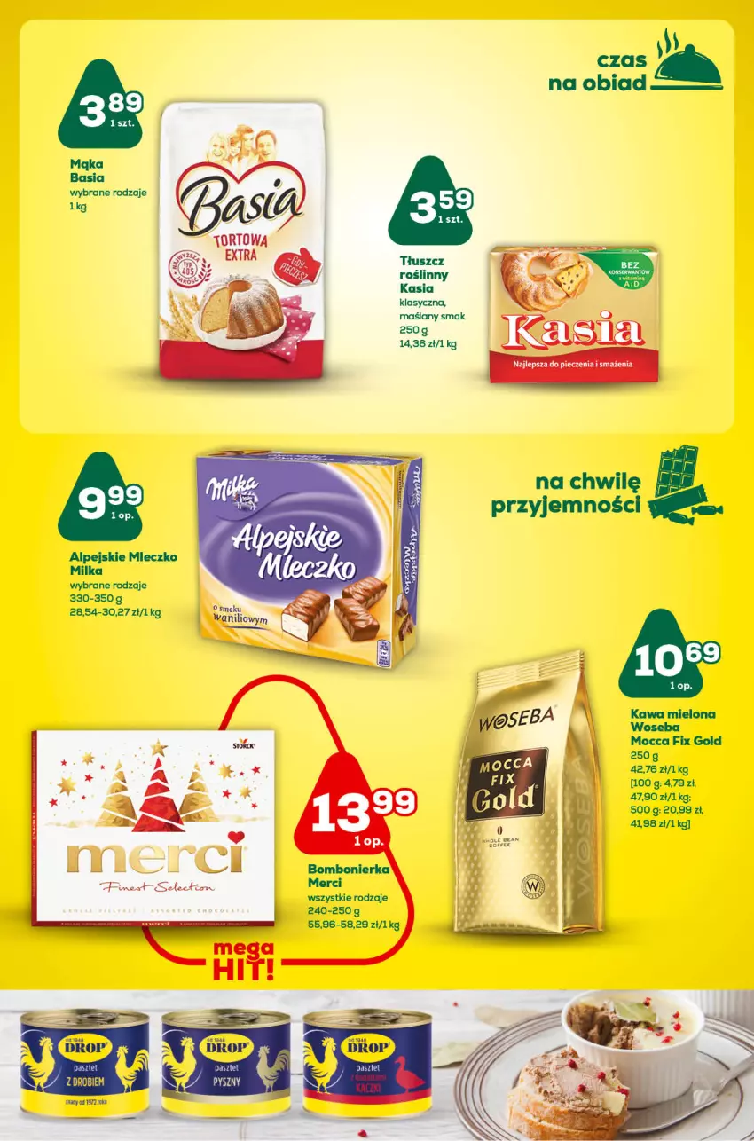 Gazetka promocyjna ABC - Gazetka - ważna 14.12 do 27.12.2022 - strona 4 - produkty: Basia, Kasia, Kawa, Kawa mielona, Mąka, Merci, Milka, Mleczko, Mocca Fix Gold, Piec, Ser, Woseba