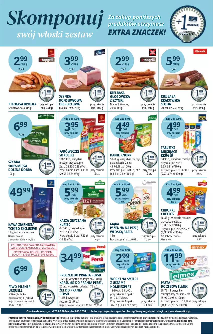 Gazetka promocyjna Stokrotka - Supermarket - ważna 29.05 do 05.06.2024 - strona 15 - produkty: Chrupki, Gra, Gry, HP, Kasza, Kasza gryczana, Knorr, Kupiec, Persil, Piec, Pilsner Urquell, Piwa, Piwo, Proszek do prania, Ser, Sok, Szynka, Szynka konserwowa