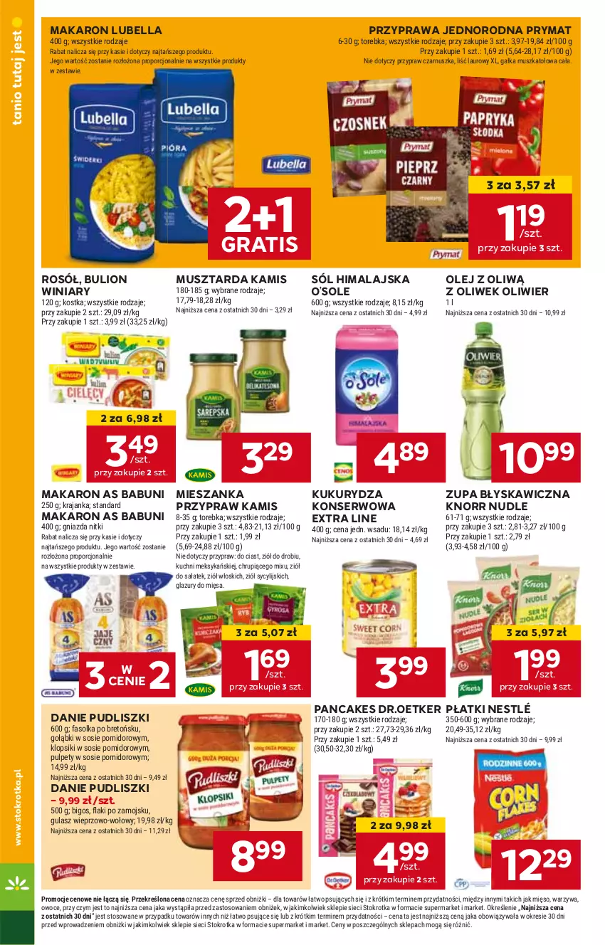 Gazetka promocyjna Stokrotka - Supermarket - ważna 29.05 do 05.06.2024 - strona 23 - produkty: Babuni, Bell, Bella, Bulion, Gra, HP, Kamis, Knorr, Kukurydza, Kukurydza konserwowa, Lion, Lubella, Makaron, Mus, Musztarda, Nestlé, Olej, Prymat, Pudliszki, Rosół, Ser, Sól, Sól himalajska, Winiary, Zupa