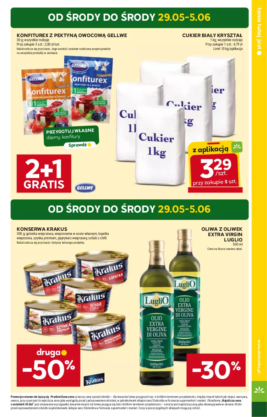 Gazetka promocyjna Stokrotka - Supermarket - ważna 29.05 do 05.06.2024 - strona 5 - produkty: Cukier, Dżem, Gin, Gra, HP, Krakus, Oliwa z oliwek, Ser