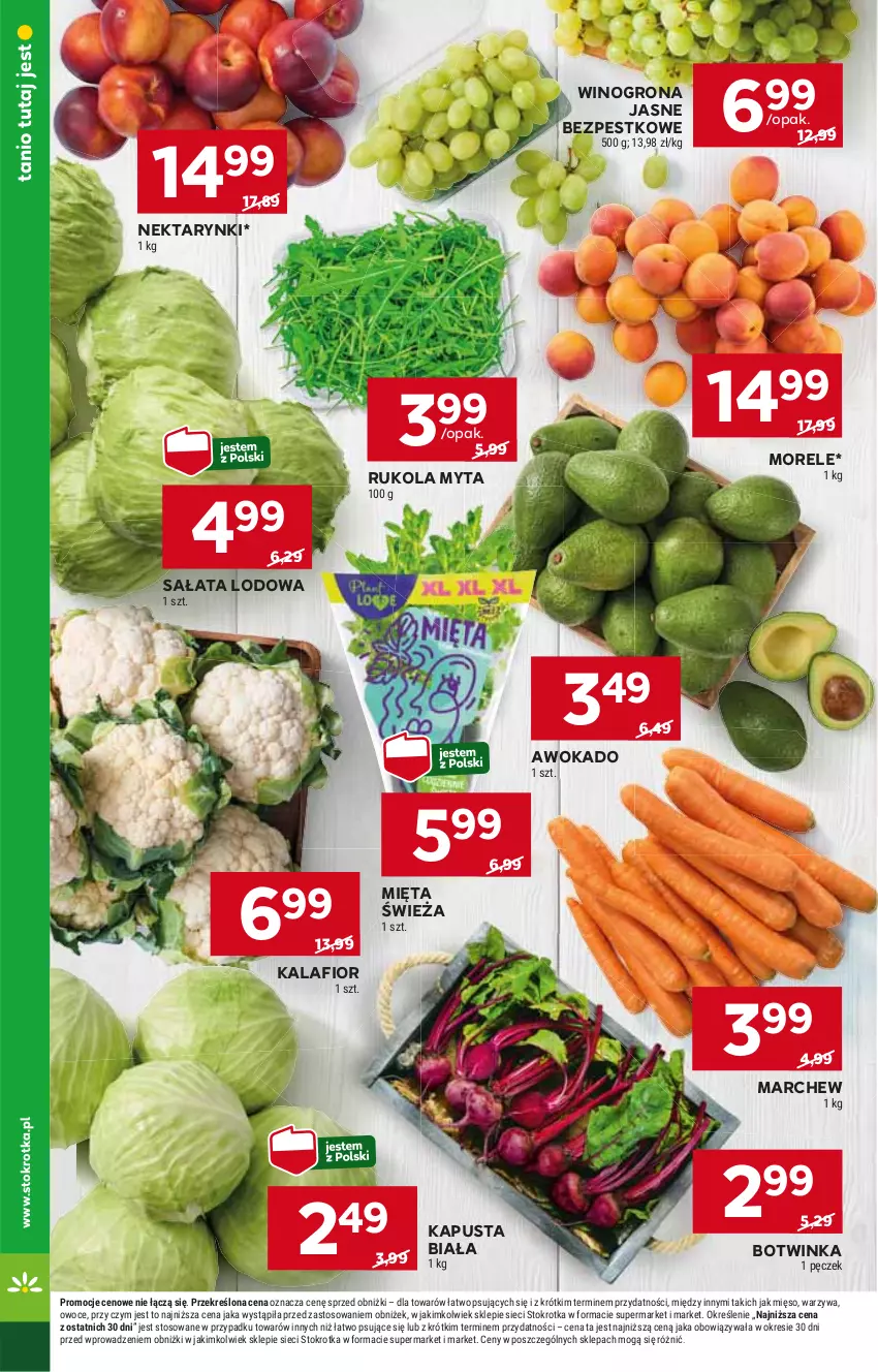 Gazetka promocyjna Stokrotka - Supermarket - ważna 29.05 do 05.06.2024 - strona 6 - produkty: HP, Inka, Kalafior, Mięta, Nektar, Rukola, Sałat, Sałata lodowa, Wino, Winogrona