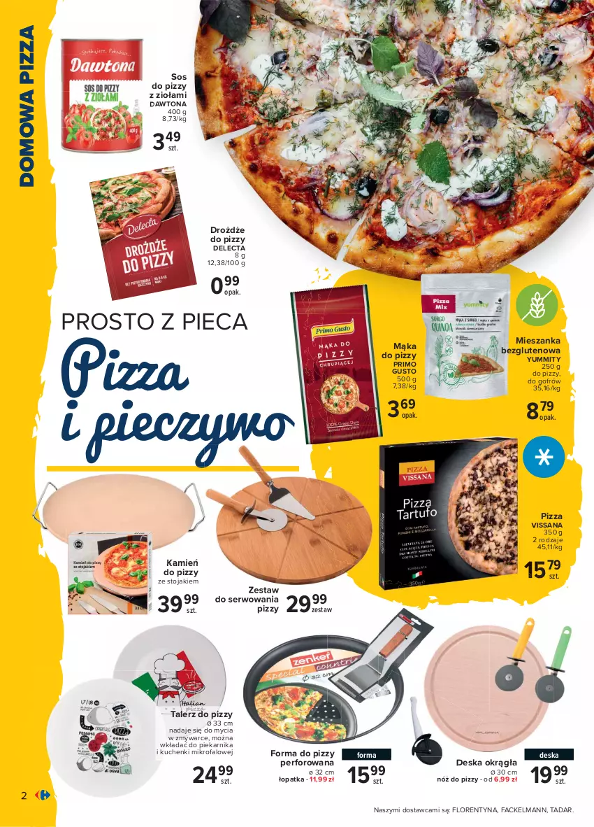 Gazetka promocyjna Carrefour - Gazetka Smaczne gotowanie - ważna 10.05 do 22.05.2021 - strona 2 - produkty: Dawtona, Delecta, Drożdże, Drożdże do pizzy, Fa, Kuchenki mikrofalowe, Mąka, Mąka do pizzy, Piec, Piekarnik, Pizza, Ser, Sos, Sos do pizzy, Stojak, Talerz