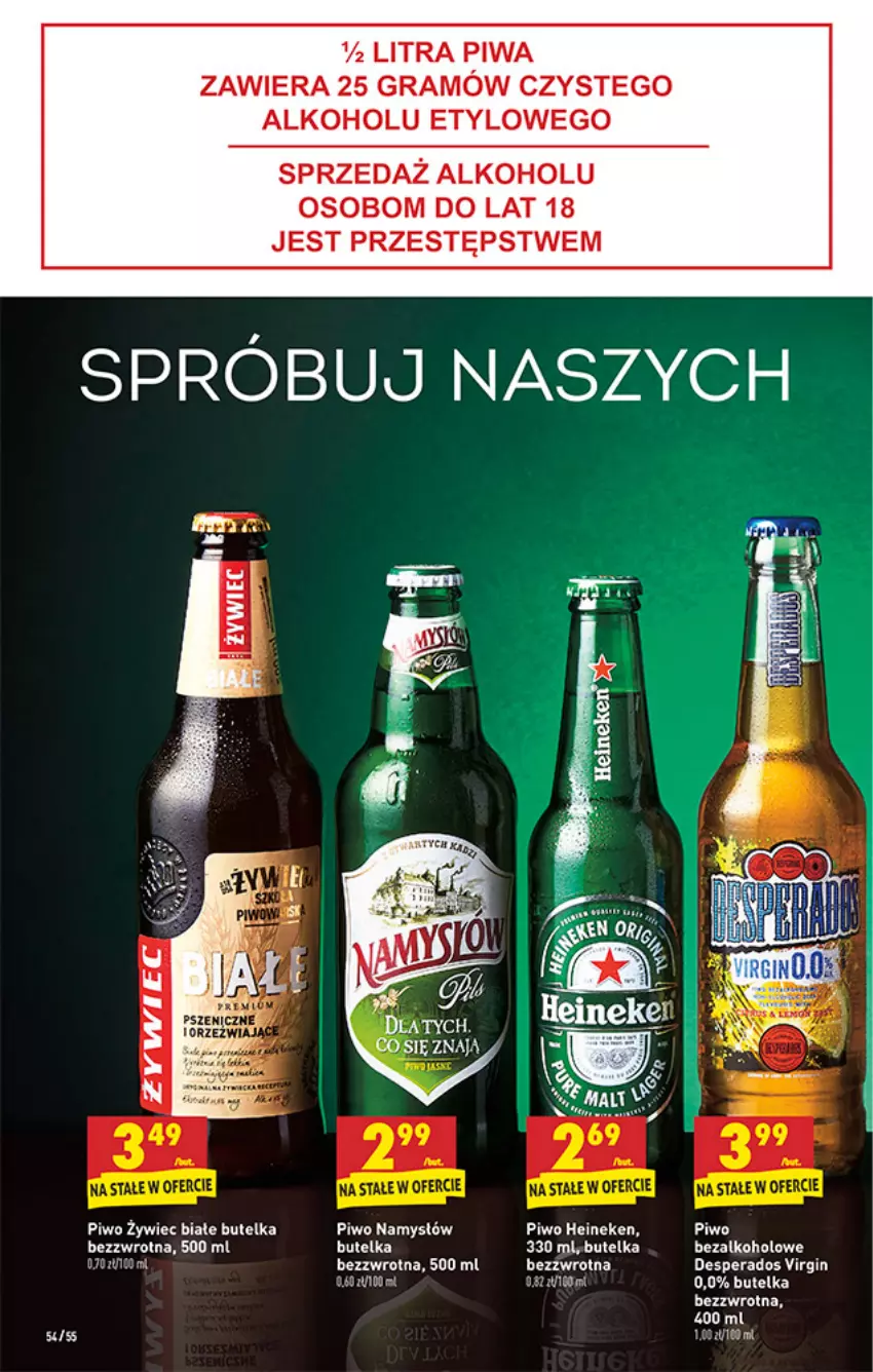 Gazetka promocyjna Biedronka - W tym tygodniu PN - ważna 08.03 do 13.03.2021 - strona 54 - produkty: Desperados, Gin, Gra, Heineken, Namysłów, Piwa, Piwo