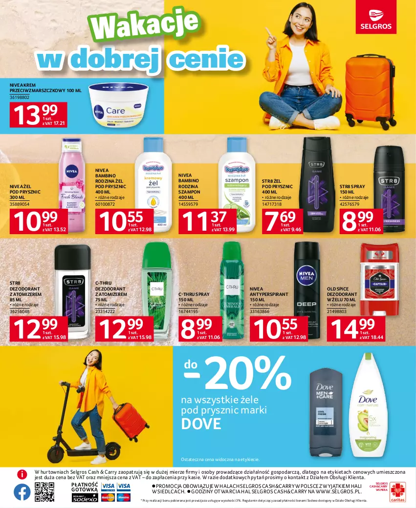 Gazetka promocyjna Selgros - Katalog Urlop - ważna 04.05 do 30.06.2023 - strona 11 - produkty: Antyperspirant, C-Thru, Dezodorant, Dove, Krem przeciwzmarszczkowy, LG, Mars, Nivea, Old Spice, Sok, Str8, Szampon