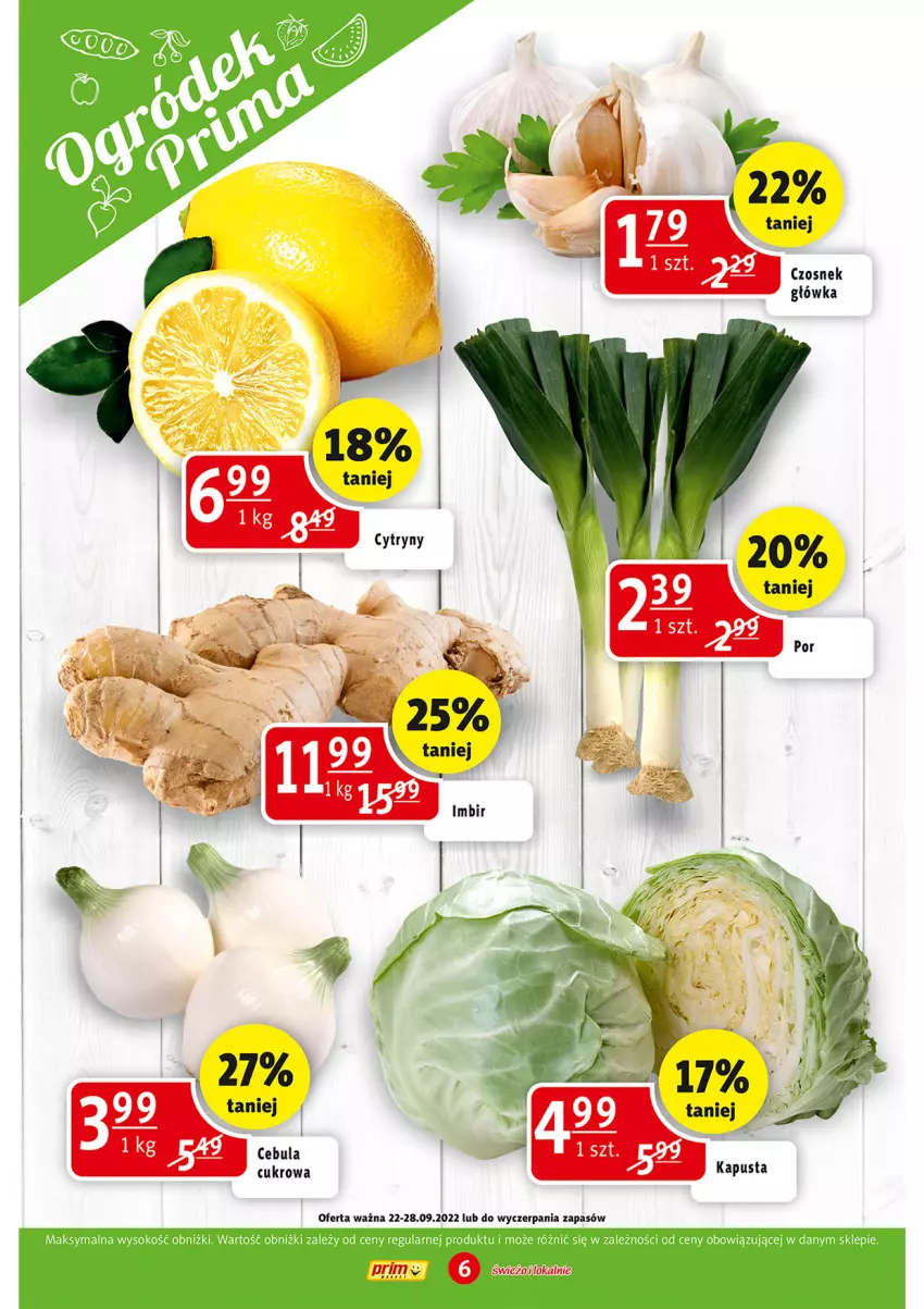 Gazetka promocyjna Prim Market - ważna 22.09 do 28.09.2022 - strona 6 - produkty: Cebula, Czosnek