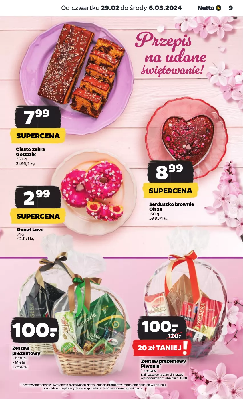 Gazetka promocyjna Netto - Artykuły spożywcze - ważna 29.02 do 06.03.2024 - strona 9 - produkty: Brownie, Donut, Gra, Mięta, Piwo, Ser, Zestaw prezentowy