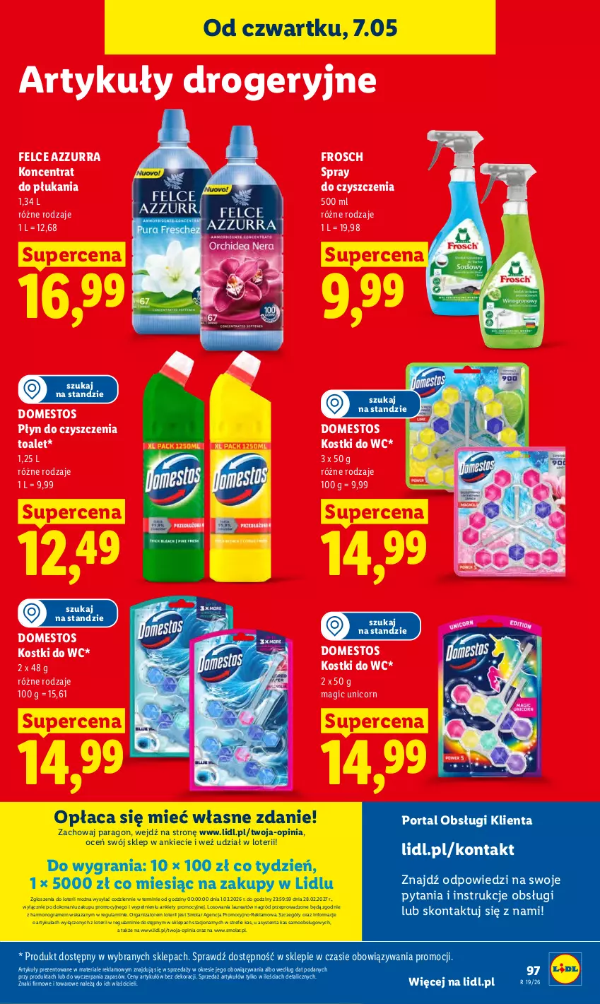 Gazetka promocyjna Lidl - Gazetka ważna od 7.05 do 9.05 - ważna 07.05 do 09.05.2026 - strona 101 - produkty: Domestos, Frosch, Gra, Laur, Mola, Por, Portal, Spray do czyszczenia