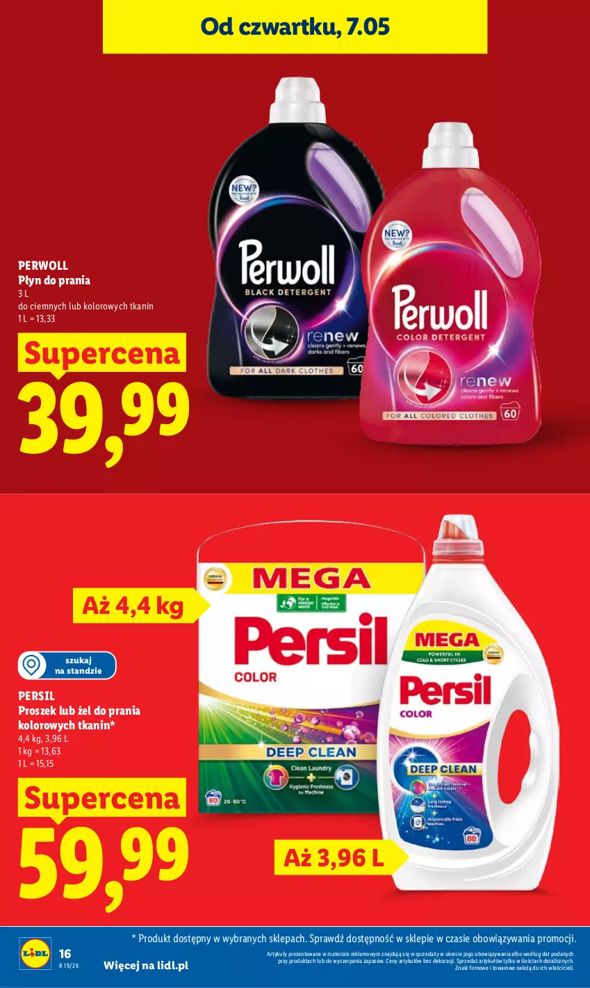 Gazetka promocyjna Lidl - Gazetka ważna od 7.05 do 9.05 - ważna 07.05 do 09.05.2026 - strona 16 - produkty: Persil, Perwoll, Płyn do prania