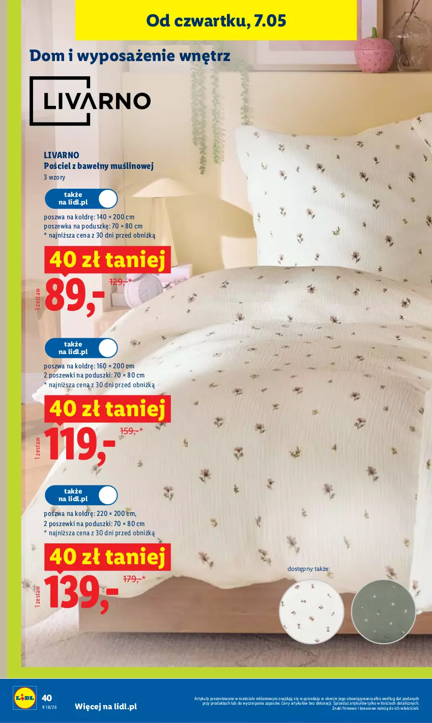 Gazetka promocyjna Lidl - Gazetka ważna od 7.05 do 9.05 - ważna 07.05 do 09.05.2026 - strona 38 - produkty: Ivar, Pościel, Poszewka