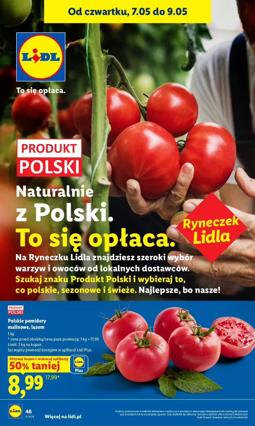 Gazetka promocyjna Lidl - Gazetka ważna od 7.05 do 9.05 - ważna 07.05 do 09.05.2026 - strona 44 - produkty: O nas, Pomidory