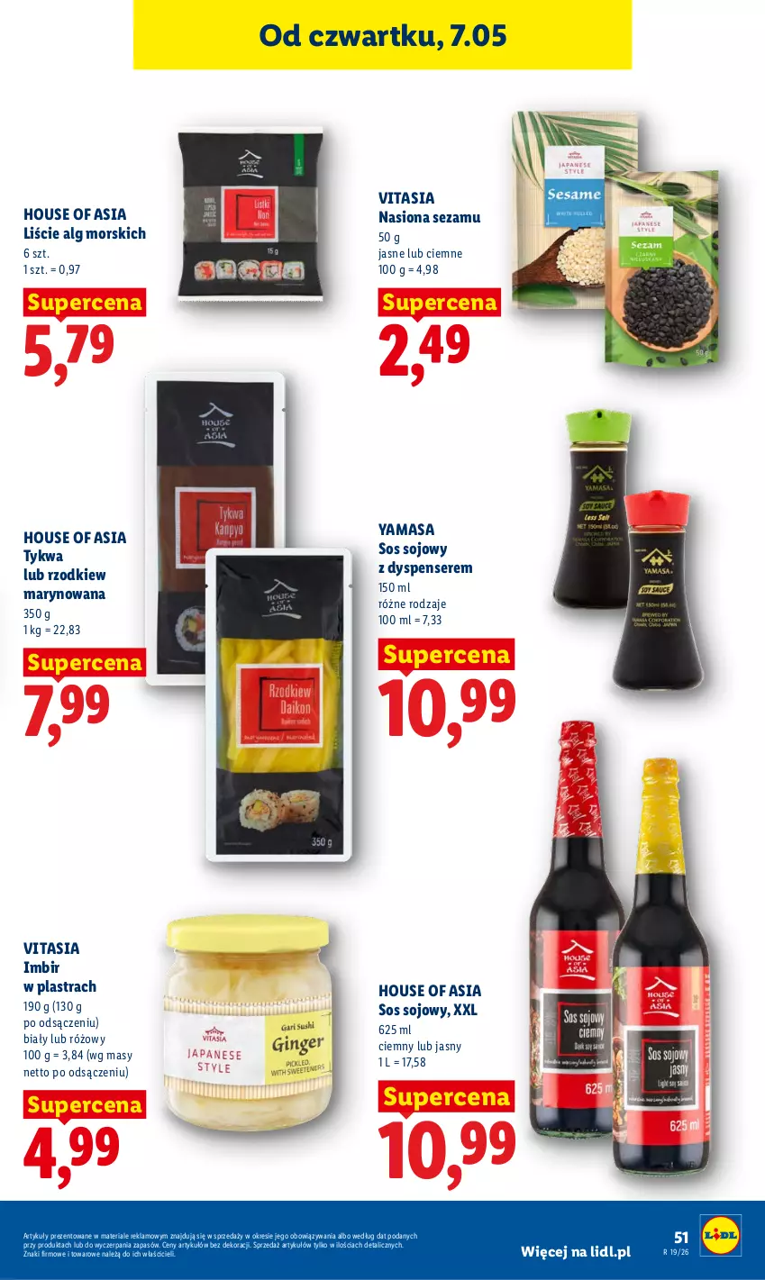 Gazetka promocyjna Lidl - Gazetka ważna od 7.05 do 9.05 - ważna 07.05 do 09.05.2026 - strona 51 - produkty: House of Asia, Imbir, LG, Ser, Sezam, Sos, Sos sojowy