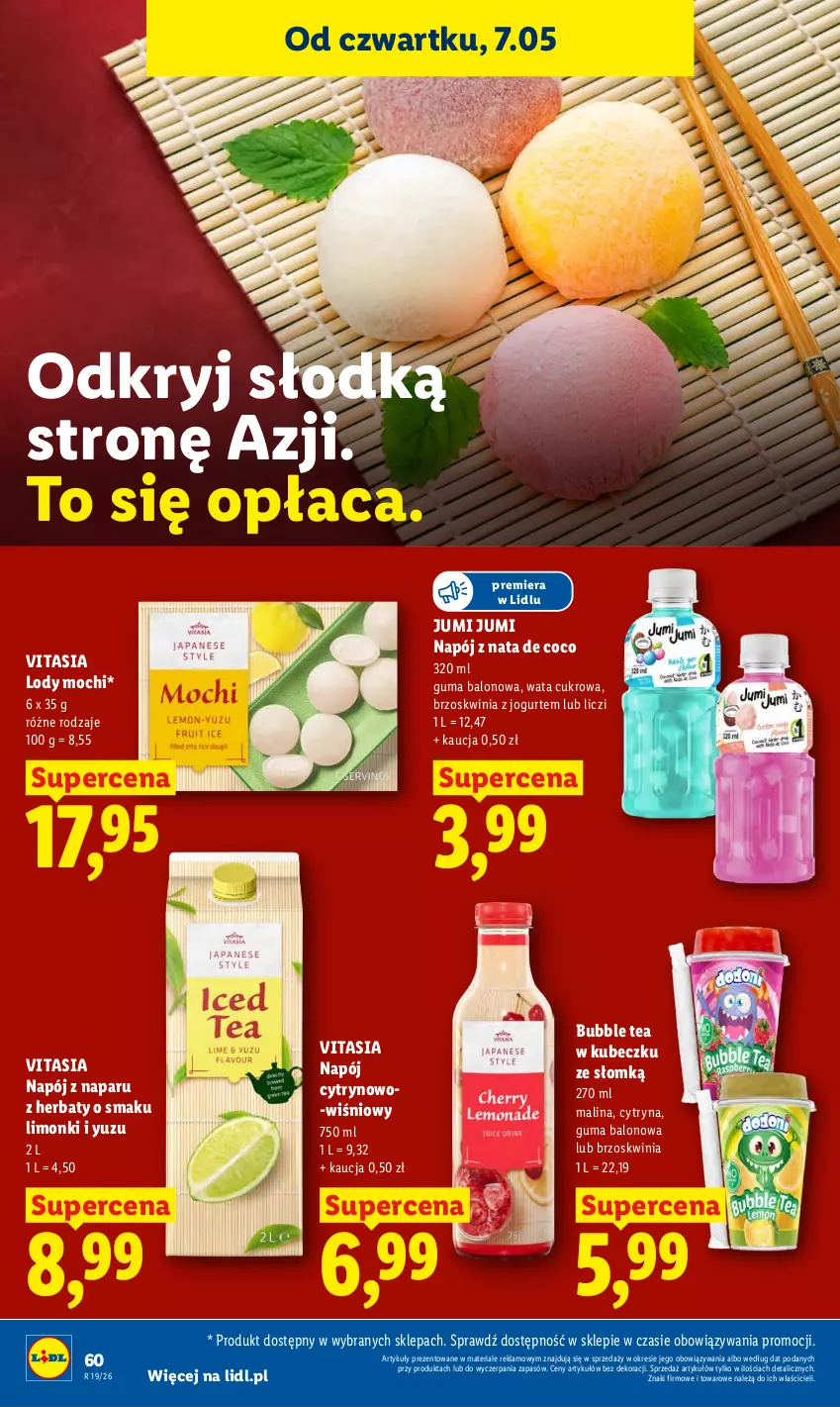 Gazetka promocyjna Lidl - Gazetka ważna od 7.05 do 9.05 - ważna 07.05 do 09.05.2026 - strona 60 - produkty: Jogurt, Liczi, Lody, Napój, Wata cukrowa