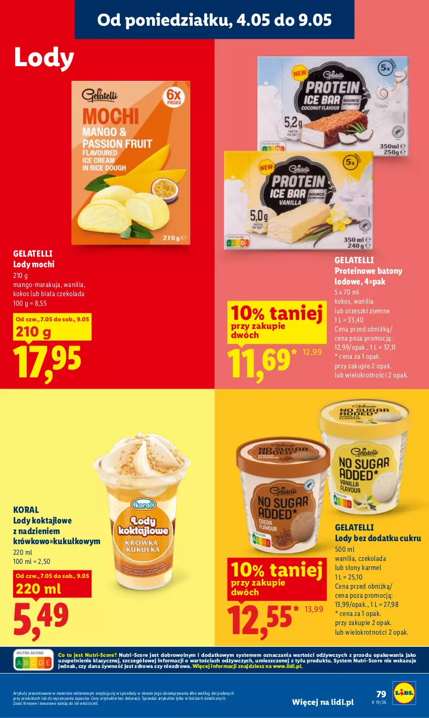 Gazetka promocyjna Lidl - Gazetka ważna od 7.05 do 9.05 - ważna 07.05 do 09.05.2026 - strona 79 - produkty: Baton, Czekolada, Kokos, Lody, Mango, Orzeszki, Orzeszki ziemne
